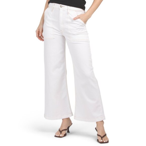 HUDSON White Jodie Wide Leg Jeans